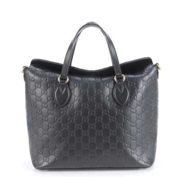 GUCCI Handbags - Gucci Guccissima 428226 Leather Handbag Tote Black Brand Women's